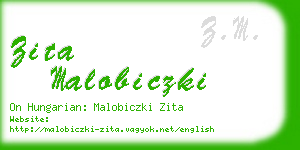 zita malobiczki business card